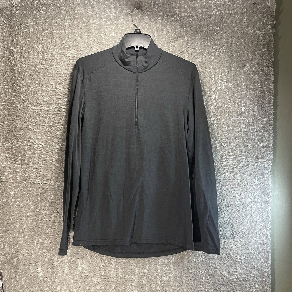 Icebreaker Bodyfit 200 1/4 Zip Top Merino Wool Gray Baselayer Size M Outdoor‎